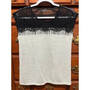 Tank Top with Black Lace detail